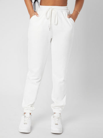 Drawstring Waist Solid Joggers