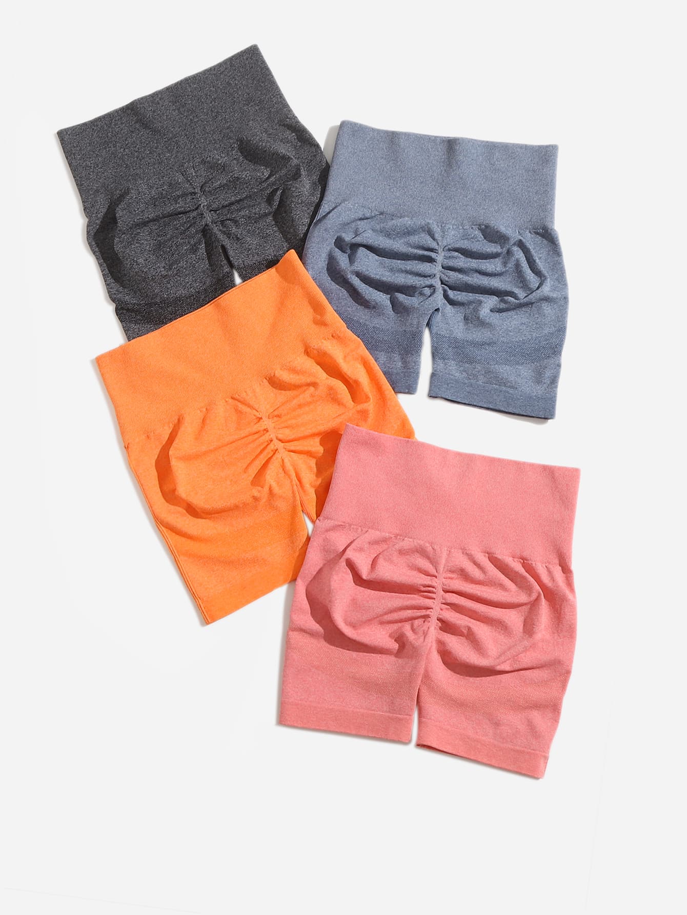 4pcs Scrunch Butt Sports Shorts