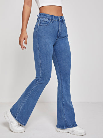 High Waist Flare Leg Jeans