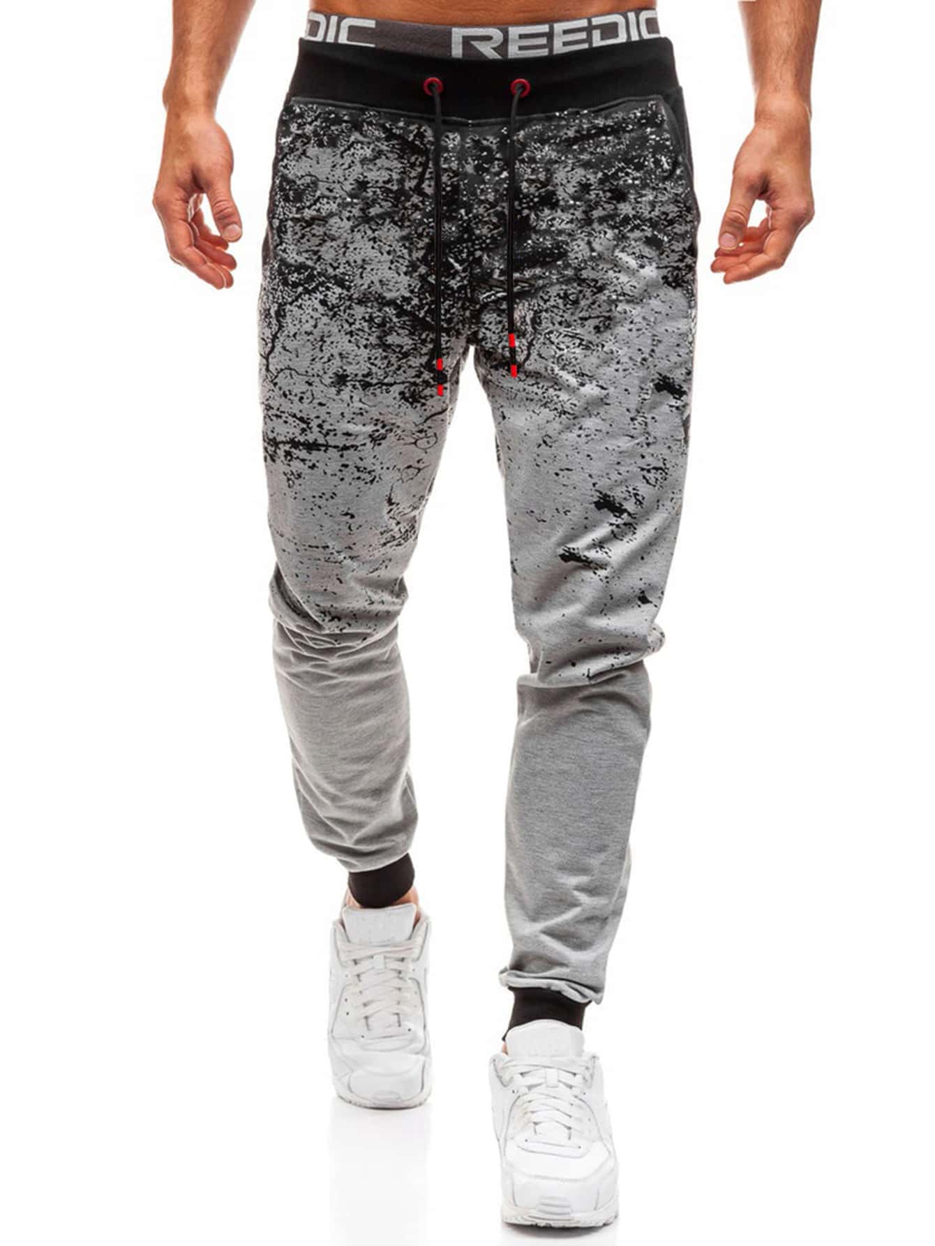 Men Paint Splash Drawstring Waist Sweatpants