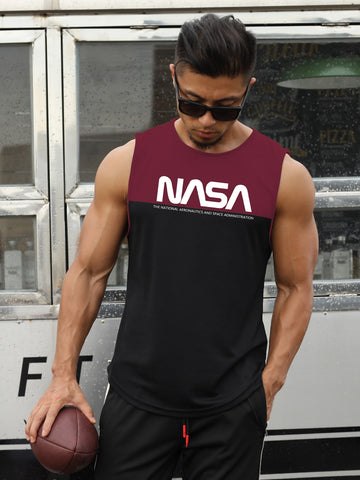 Men Letter Graphic Two Tone Sports Tank Top Workout Tops Tank Top Pack