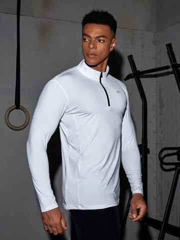 Men Reflective Lightning Print Sports Jacket Workout Tops