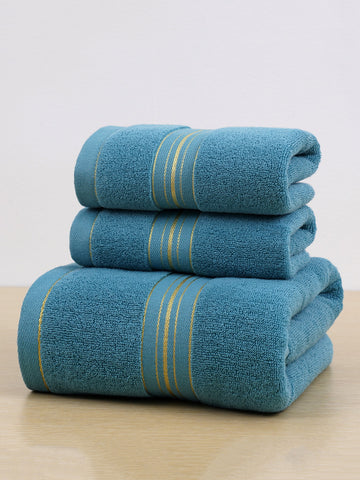 1pc Pure Cotton Solid Color Towel Or Bath Towel With Satin Edge, Soft And Absorbent, Choose Your Preferred Size