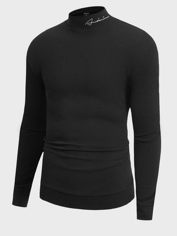 Men Letter Graphic Mock Neck Sweatshirt