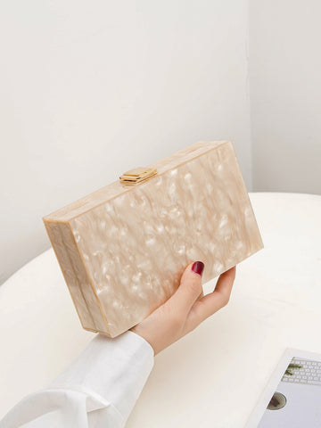 Lightweight,Business Casual Mini Marble Pattern Chain Box Bag, Perfect Bride Purse For Wedding, Prom & Party Events Evening Bag,Dinner Bag Glamorous,Elegant,Exquisite,Quiet Luxury Rhinestone For Party Girl,Woman,Bride Perfect For Party,Dinner/Banquet,For