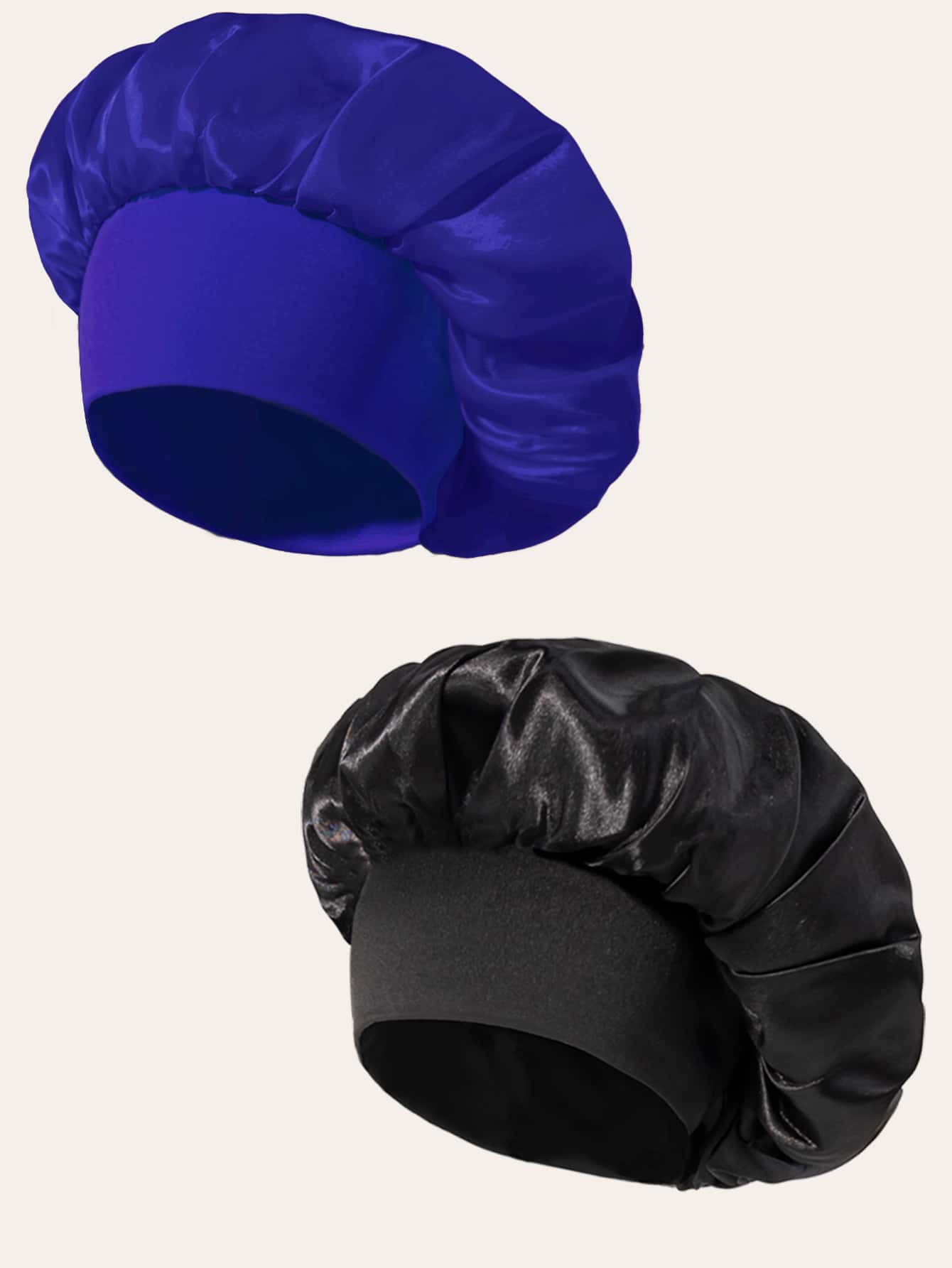 2pcs Solid Hair Bonnet Silk Bonnet Satin Bonnet