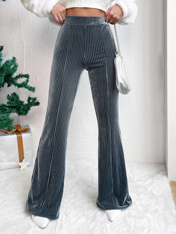 Elastic Waist Flare Leg Pants