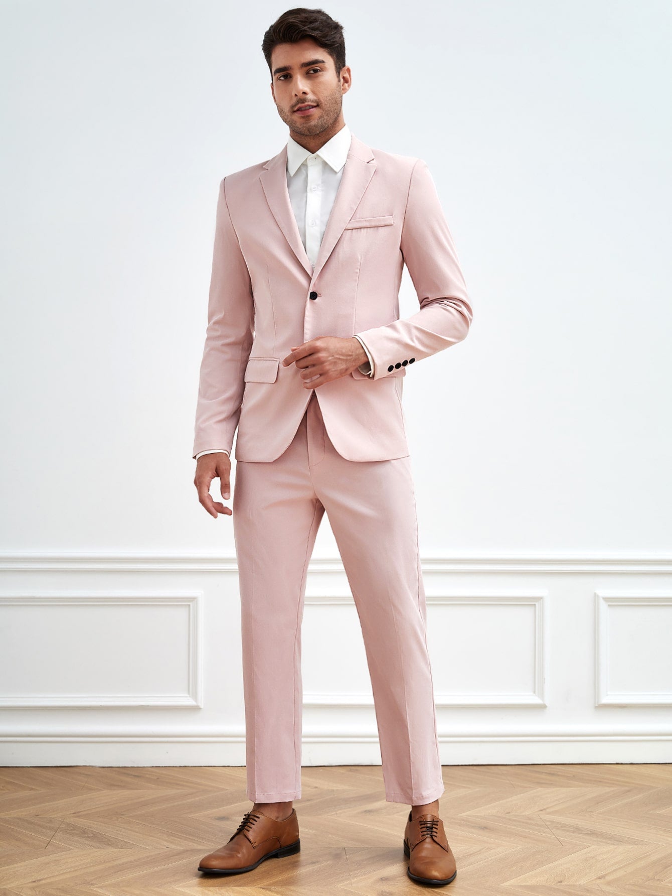 Men Single Breasted Blazer & Pants Suit Set