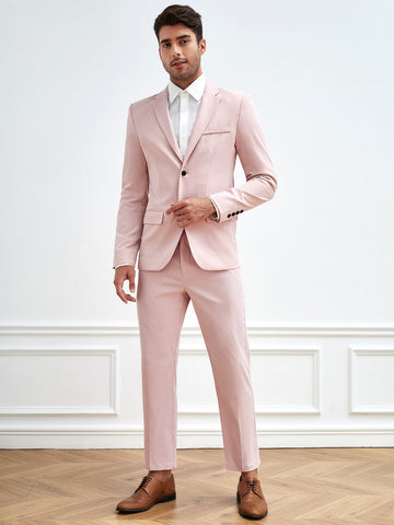 Men Single Breasted Blazer & Pants Suit Set