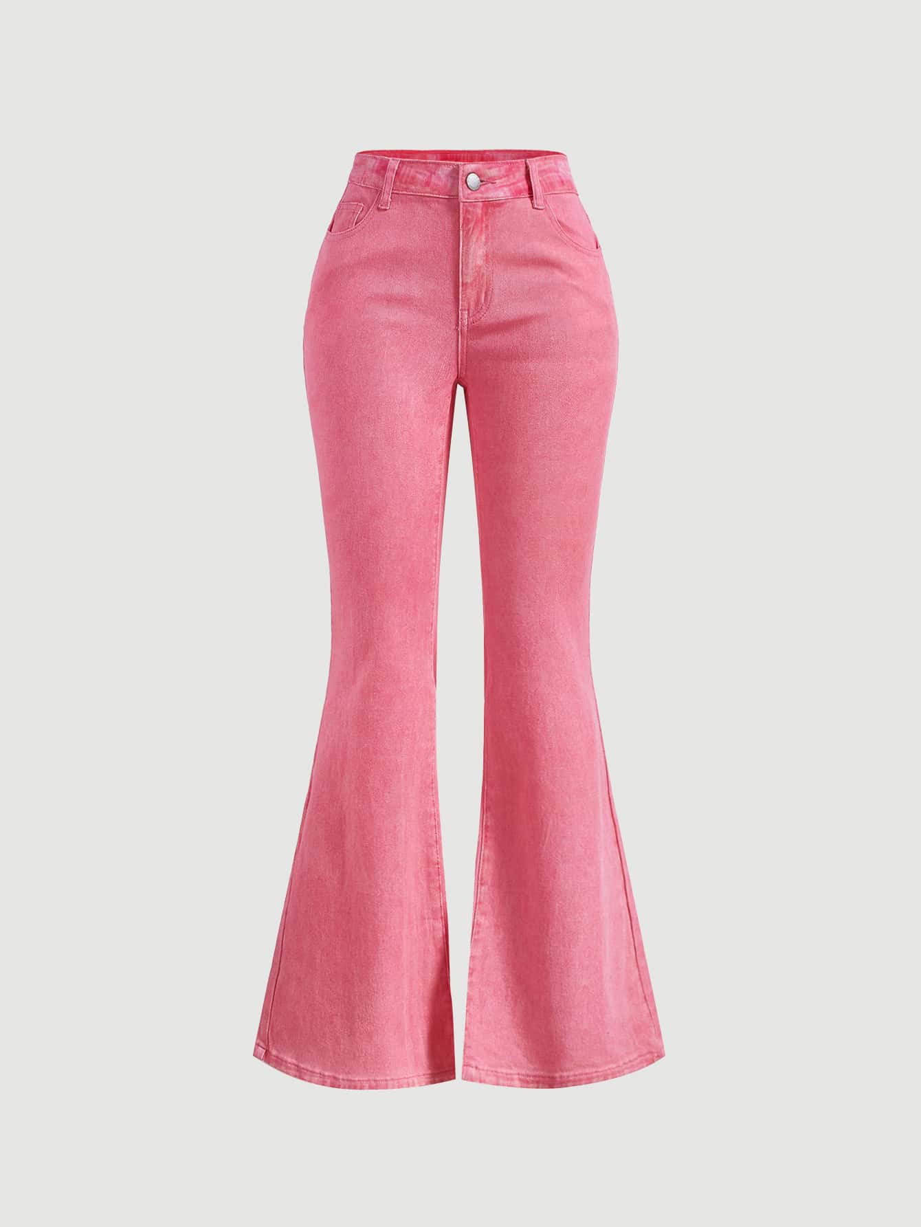 Solid Flare Leg Jeans