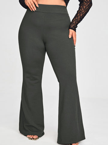 Plus High Waist Flare Leg Pants