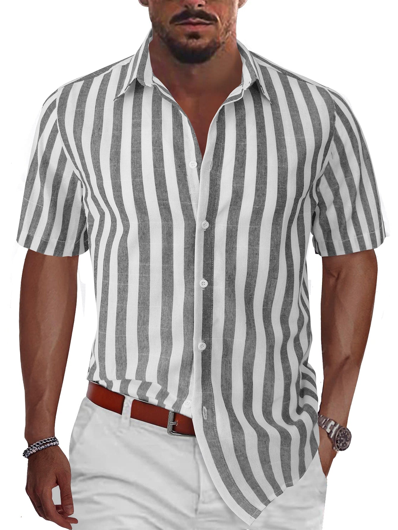 Men Striped Print Shirt