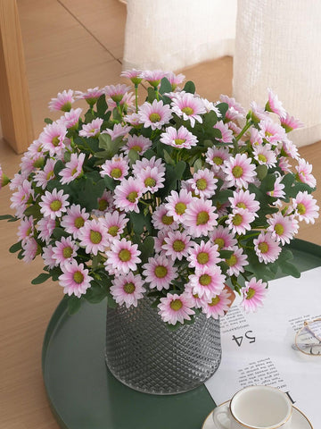 1PC 21heads Artificial Daisy Flowers Bouquet Valentine'S Day Gifts Bundle Decoration Wedding Decoration Bride Handheld Flower Wrist Flower Breast Material Home Dining Room Bedroom Vase Decoration Flower Bundle DIY Birthday Party Cake Material New Year Dec
