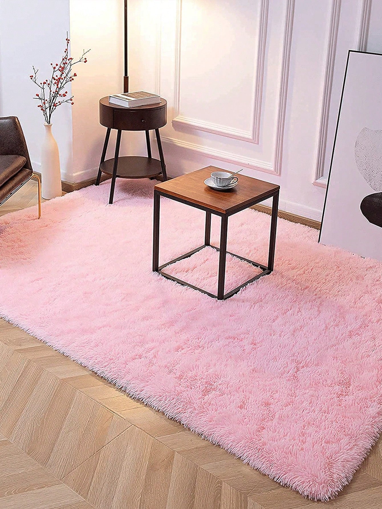 Pink Fluffy Carpet Living Room Soft Children's Room Rugs For Bedroom Kids Room Furry Rug For Girls Kids Baby Room Decor Fluffy Shag Area Rugs Modern Indoor Fuzzy Floor Carpet 1pc