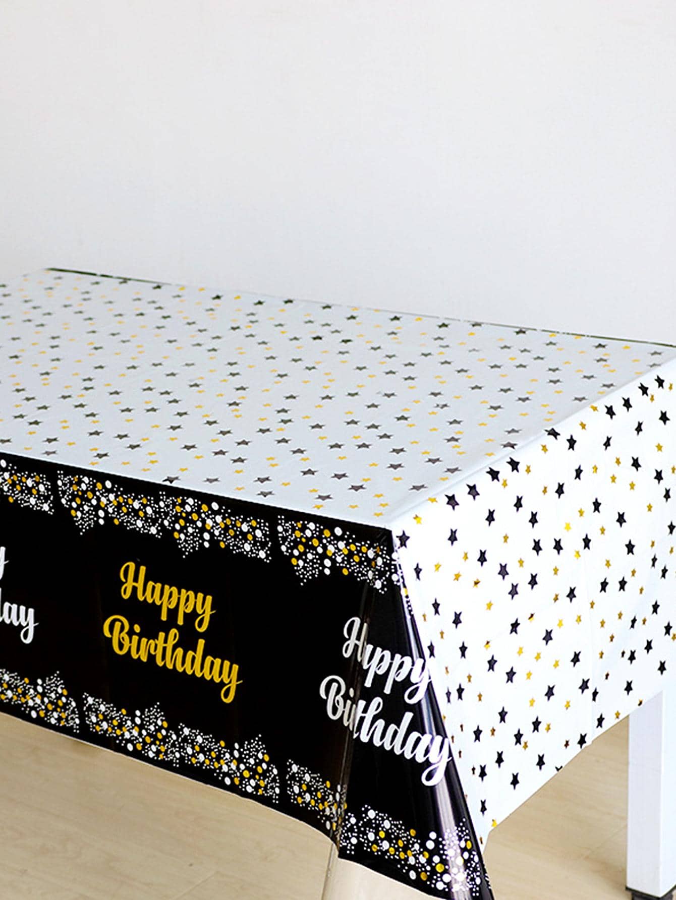 1pc Star Print Disposable Table Cover, Modern PEVA Disposable Table Cloth For Birthday Party