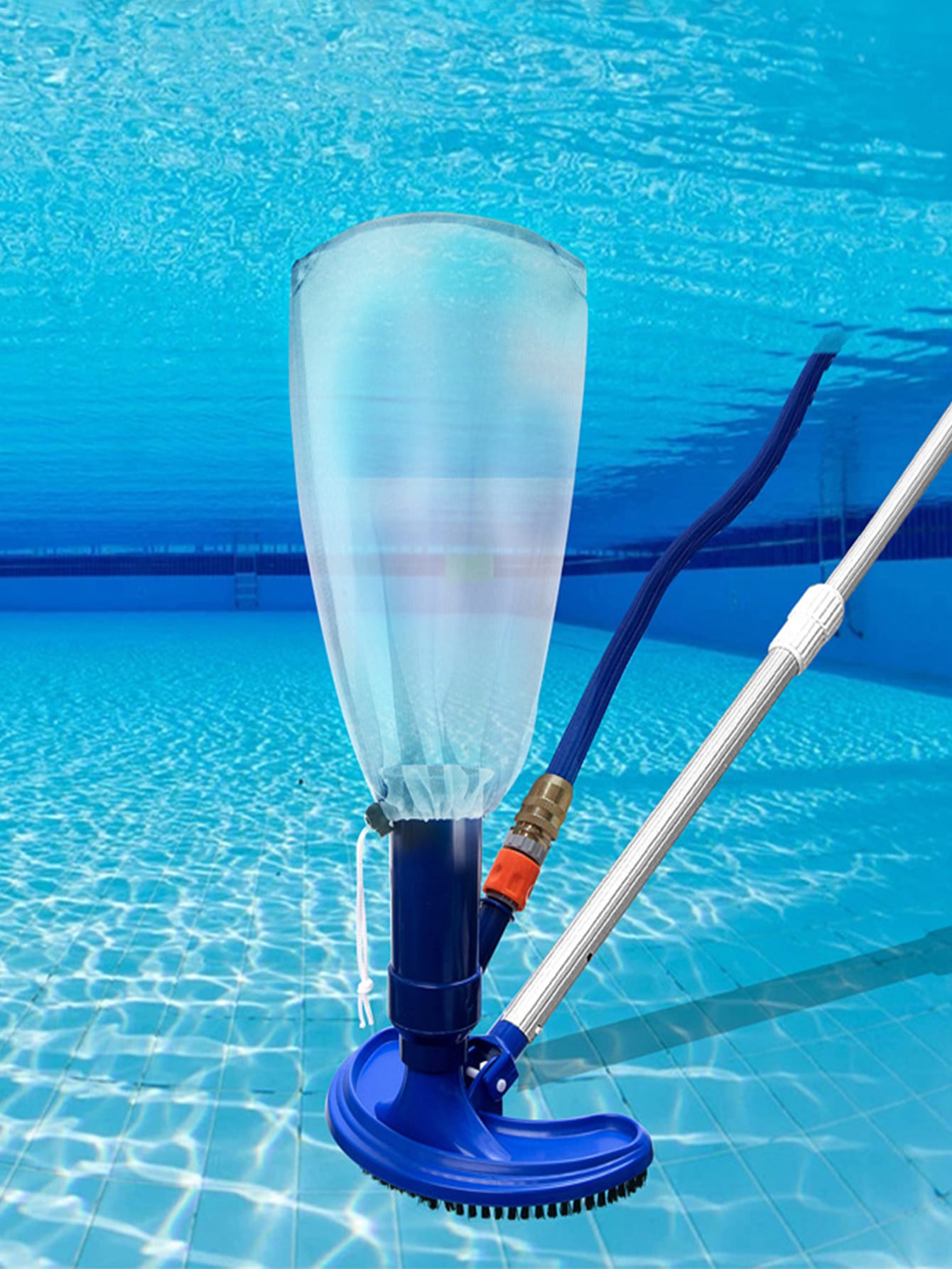 1pc Water Jet Powered Pool Vacuum Cleaner With Bottom Brush Head
