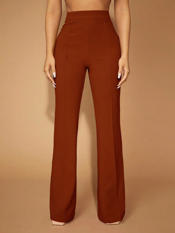 Solid Flare Leg Pants