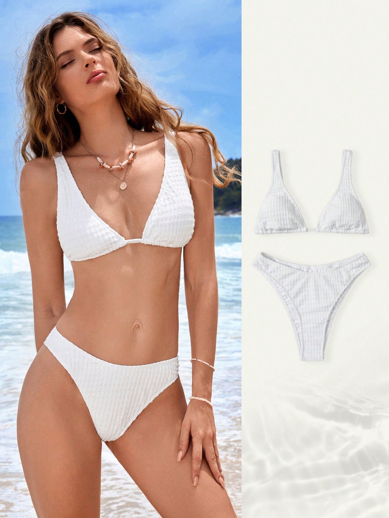 Solid Bikini Set For Summer Beach