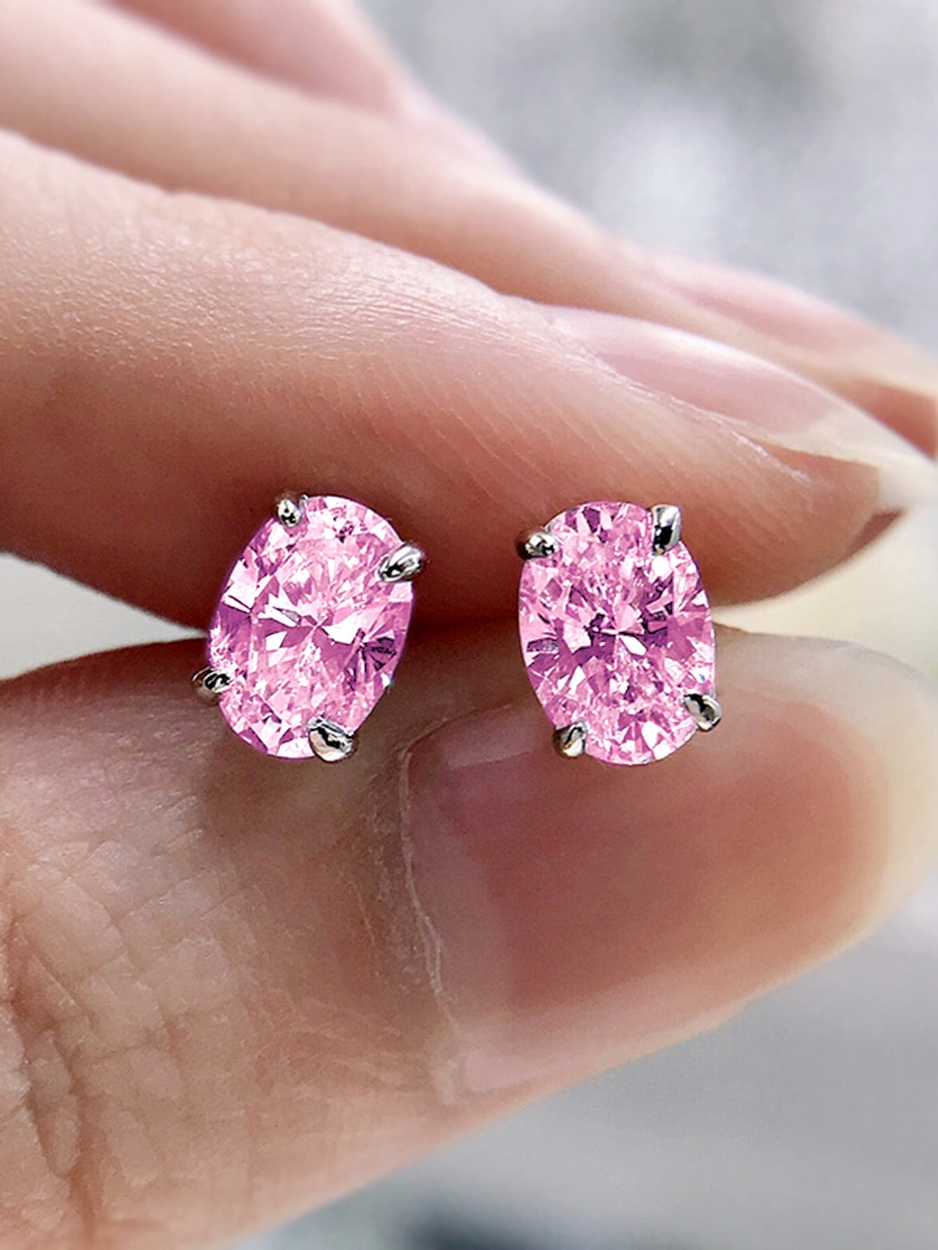 1 Pair Elegant Cubic Zirconia Stud Earrings For Women For Wedding Engagement Anniversary Party Jewelry Valentine's Day Gift