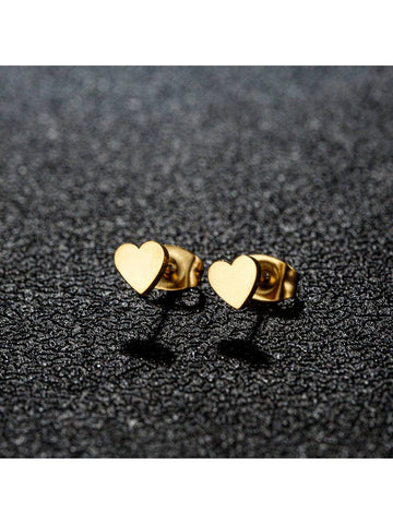 1 Pair Stainless steel Earrings Trend Korean Sweet Heart Fashion Stud Earrings For Women Jewelry Party Friends Wedding Gifts NEW