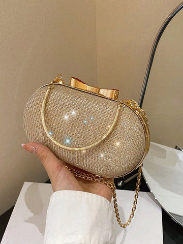 Glamorous, Elegant, Exquisite, Quiet Luxury Sequin, Stylish, Luxury, Shiny Mini Acrylic Box Clutch Bag With Rhinestone Decoration And Dual Handles For Evening Party Evening Bag, Dinner Bag Rhinestone, Faux Pearl, Crystal Decor For Party Girl, Woman, Bride