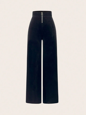 Zip Fly Wide Leg Pants