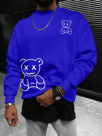 Men Bear Print Sweatshirt