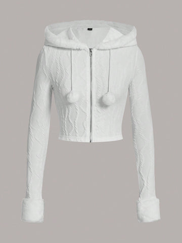 Zip Up Crop Hooded Jacket