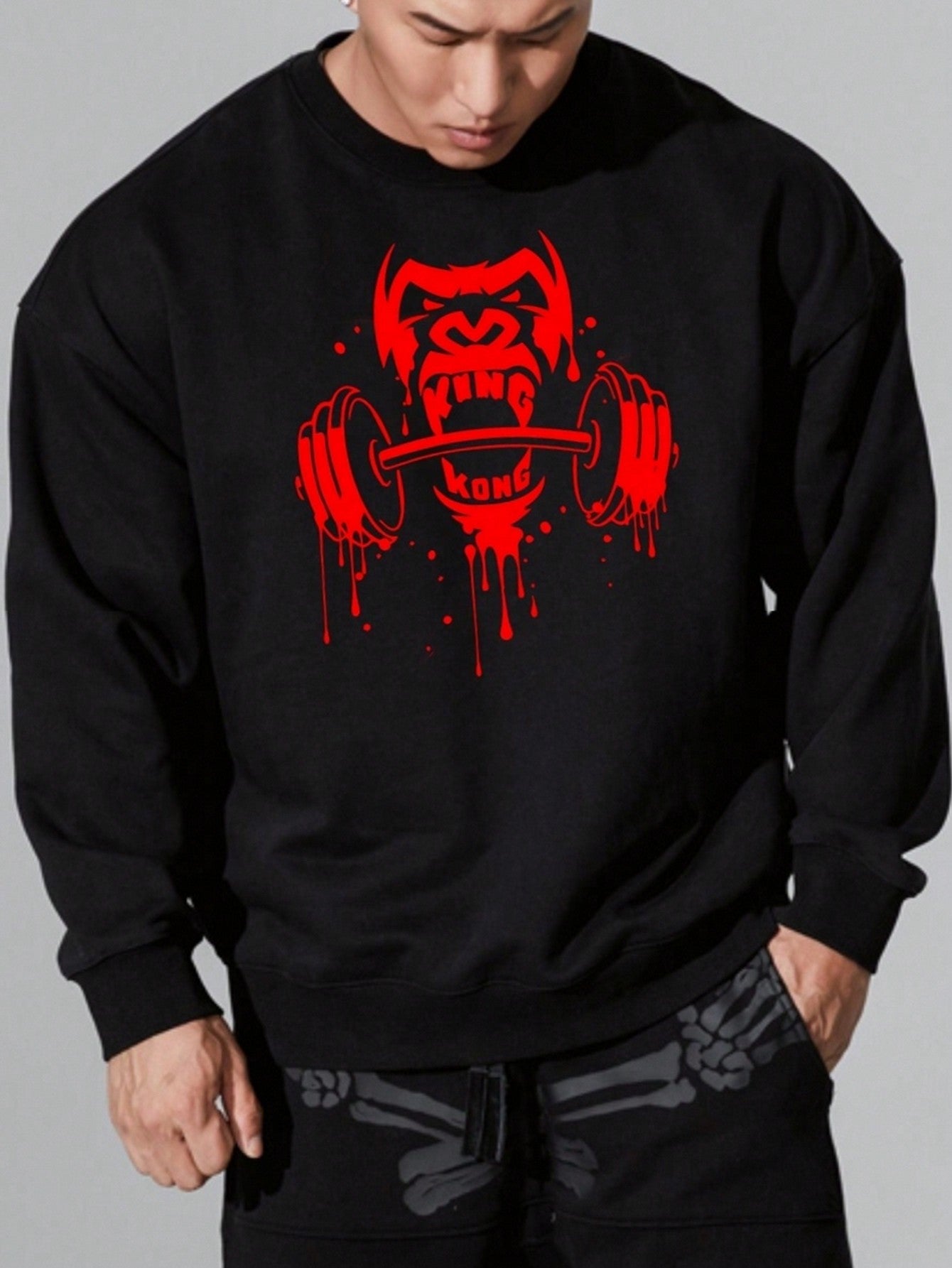 Men's Monkey Patterned Sports Sweatshirt