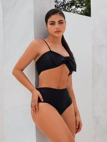 Solid Color Swimwear Set