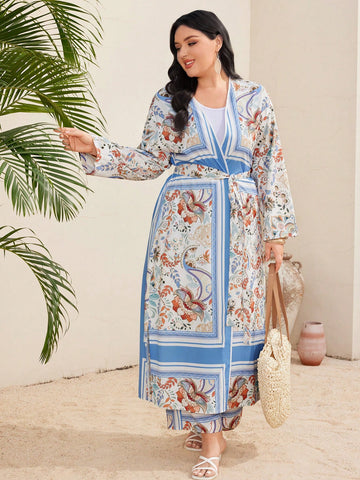 Women's Plus Size Printed Two-Piece Set