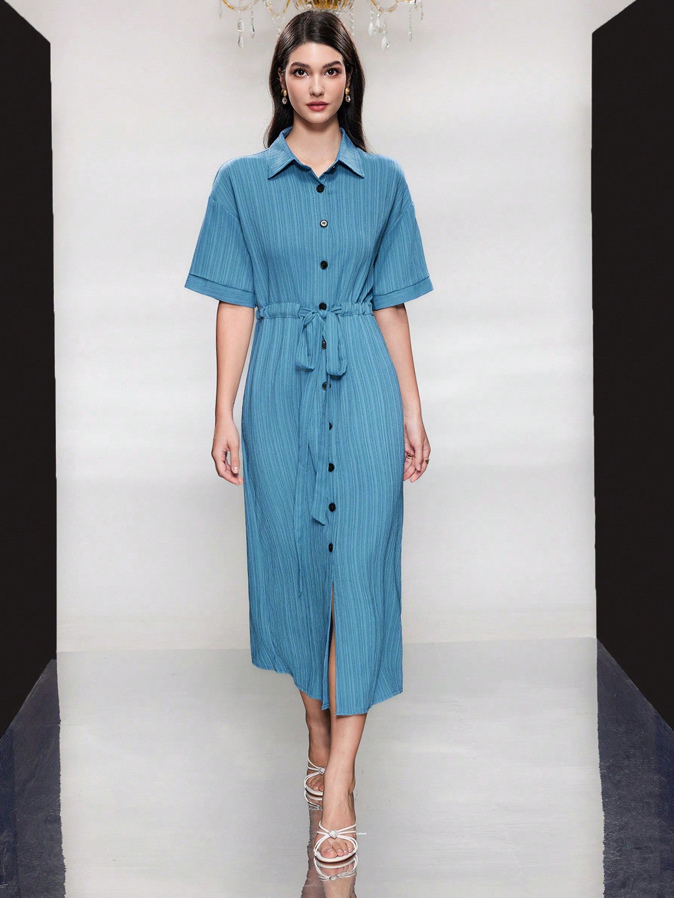 Women's Textured Shirt Dress