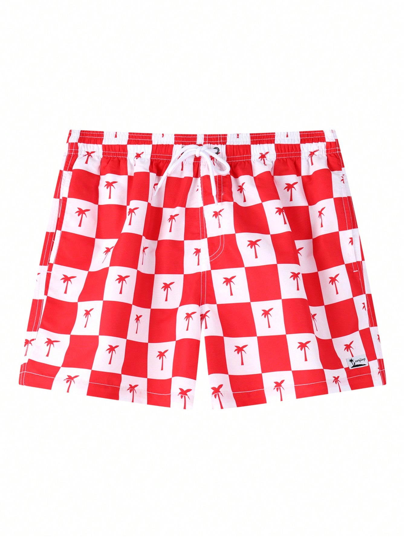 Men's Palm Tree Print Beach Shorts