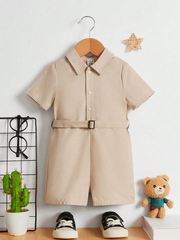 Baby Boy Casual Romper In Cargo Style