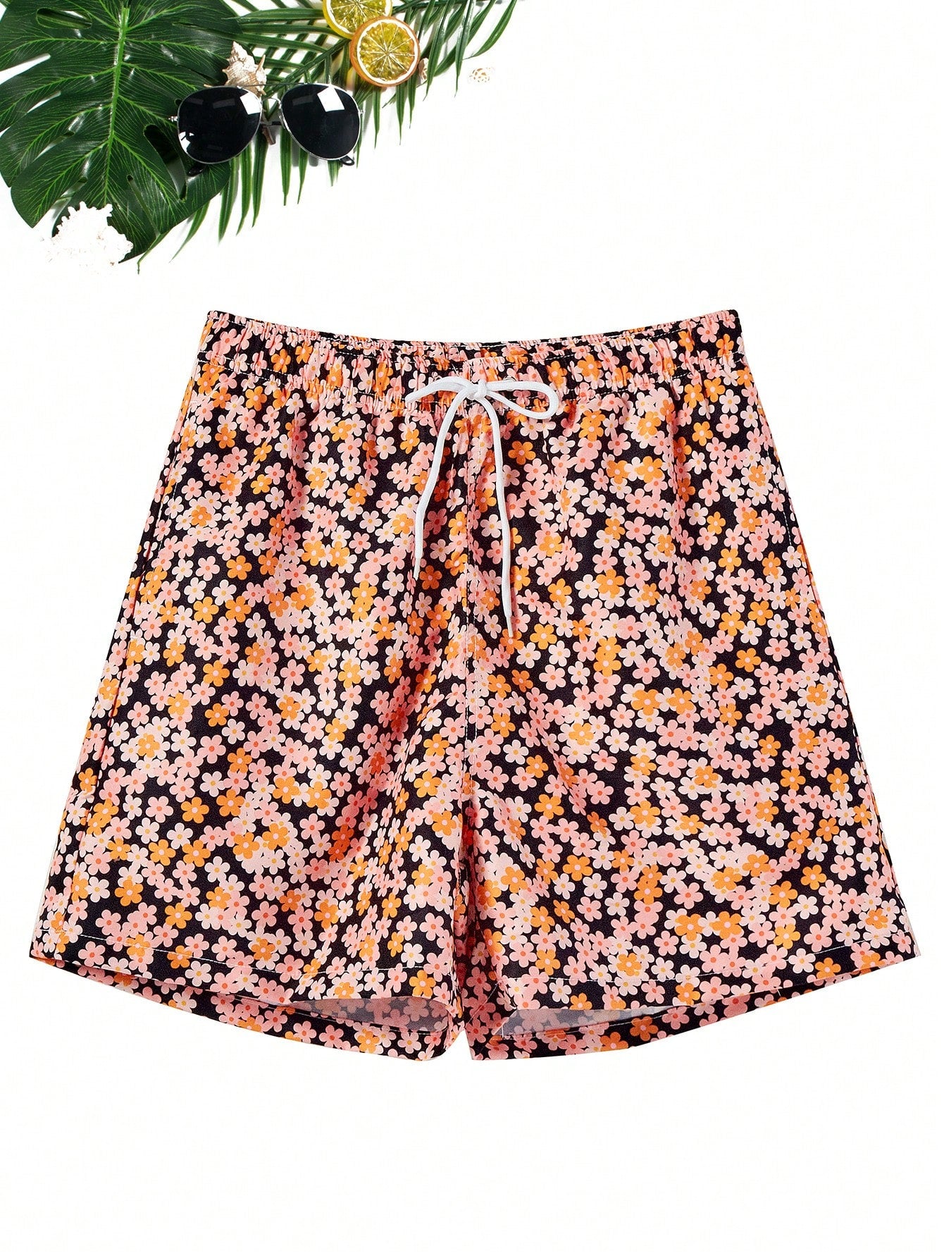 Men's Floral Printed Beach Shorts