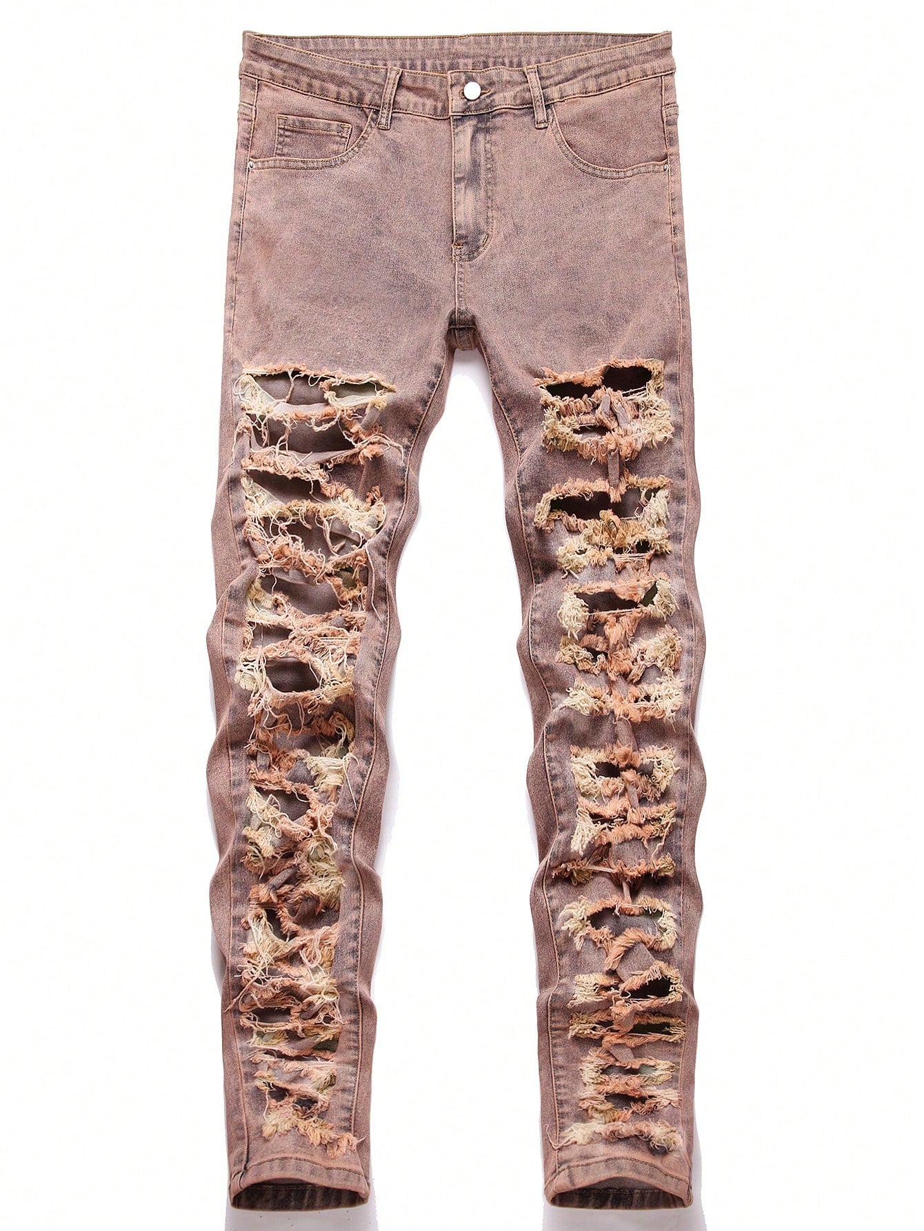 Men's Distressed Straight-Leg Jeans