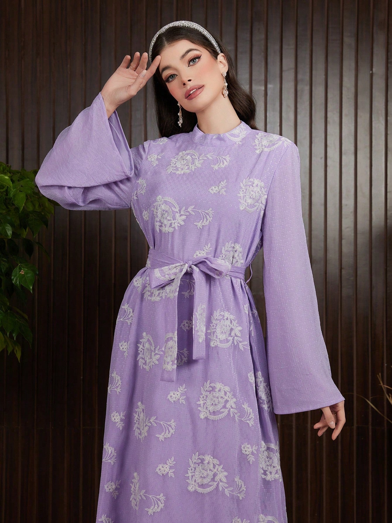 Women's Full Print Bell Sleeve Dress