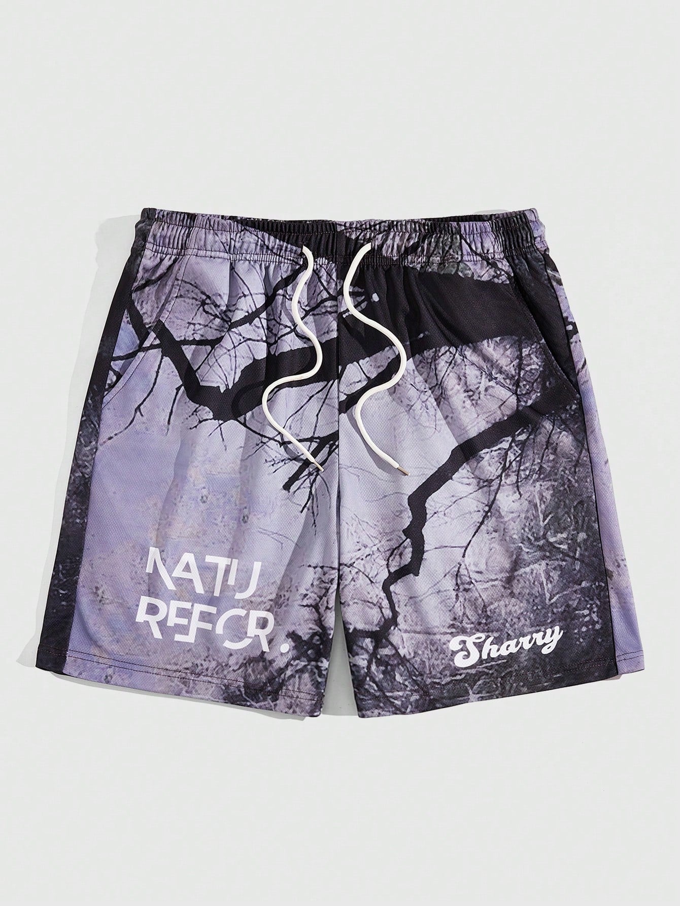 Men's Tree Branch Printed Shorts For Summer