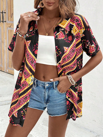 Floral Print Loose Casual Shirt