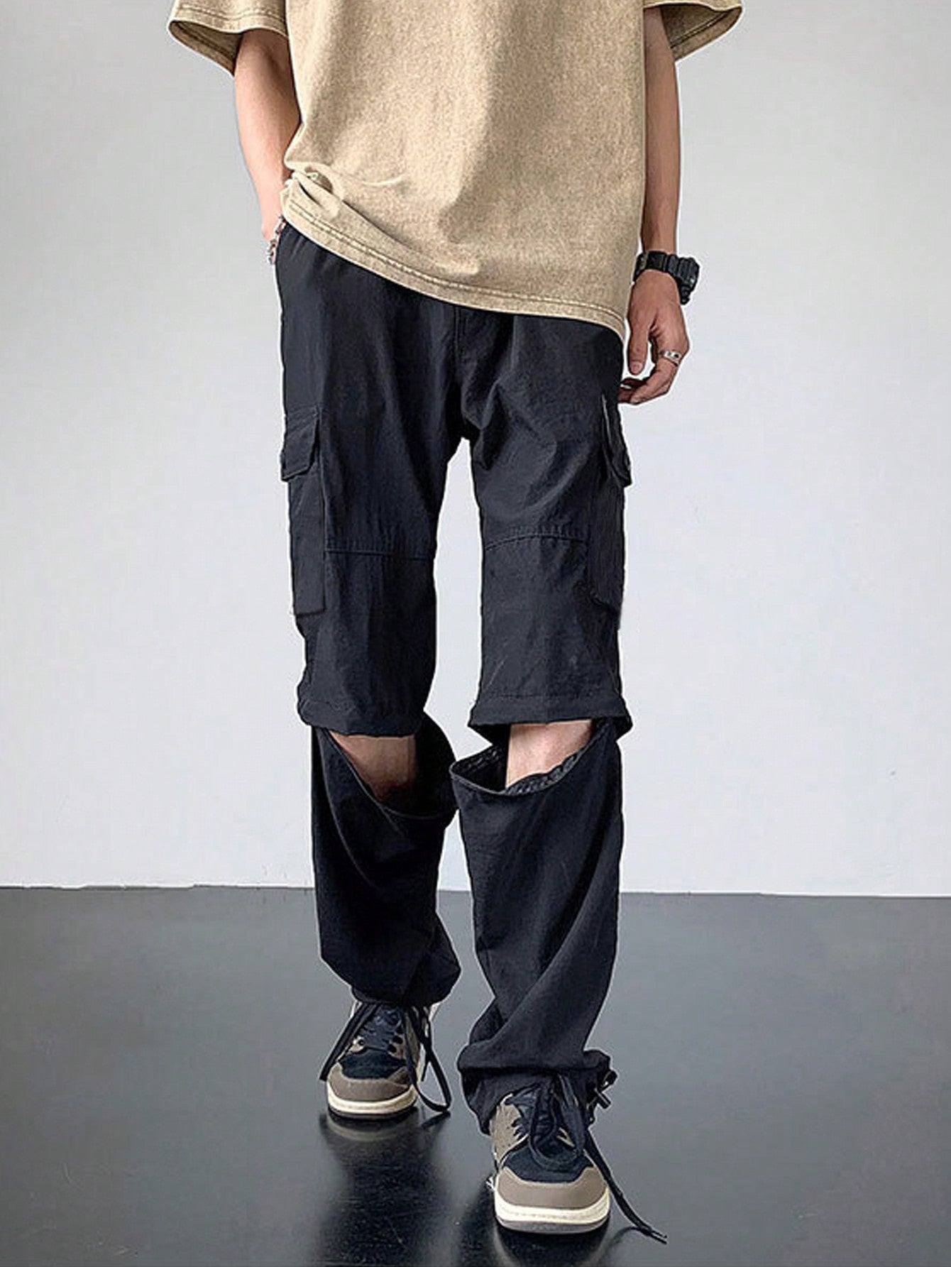 Men's Drawstring Waist Cargo Pants