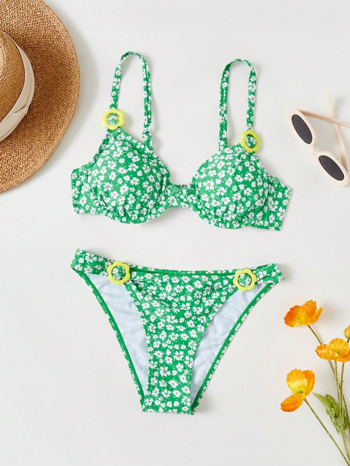 Ladies' Floral Print Swimsuit Set