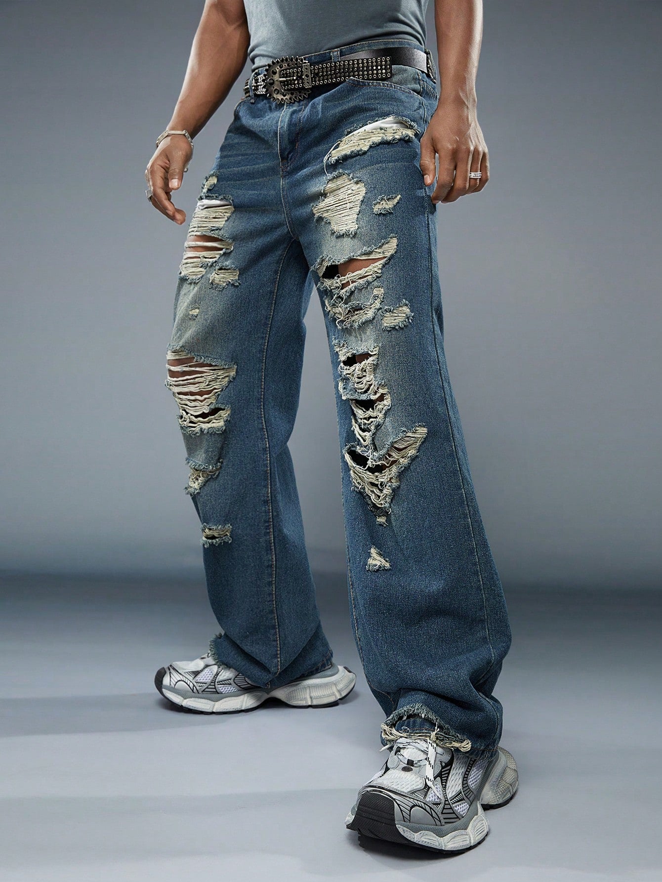 Men's Distressed Casual Personality Denim Jeans