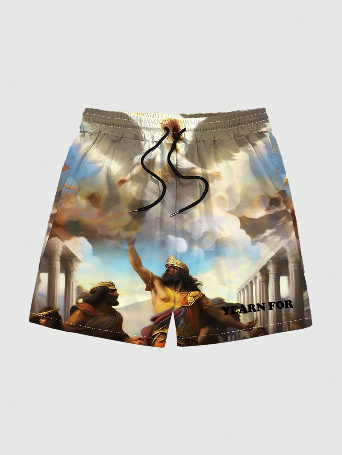 Men's Vintage Character Print Shorts With Drawstring Waist