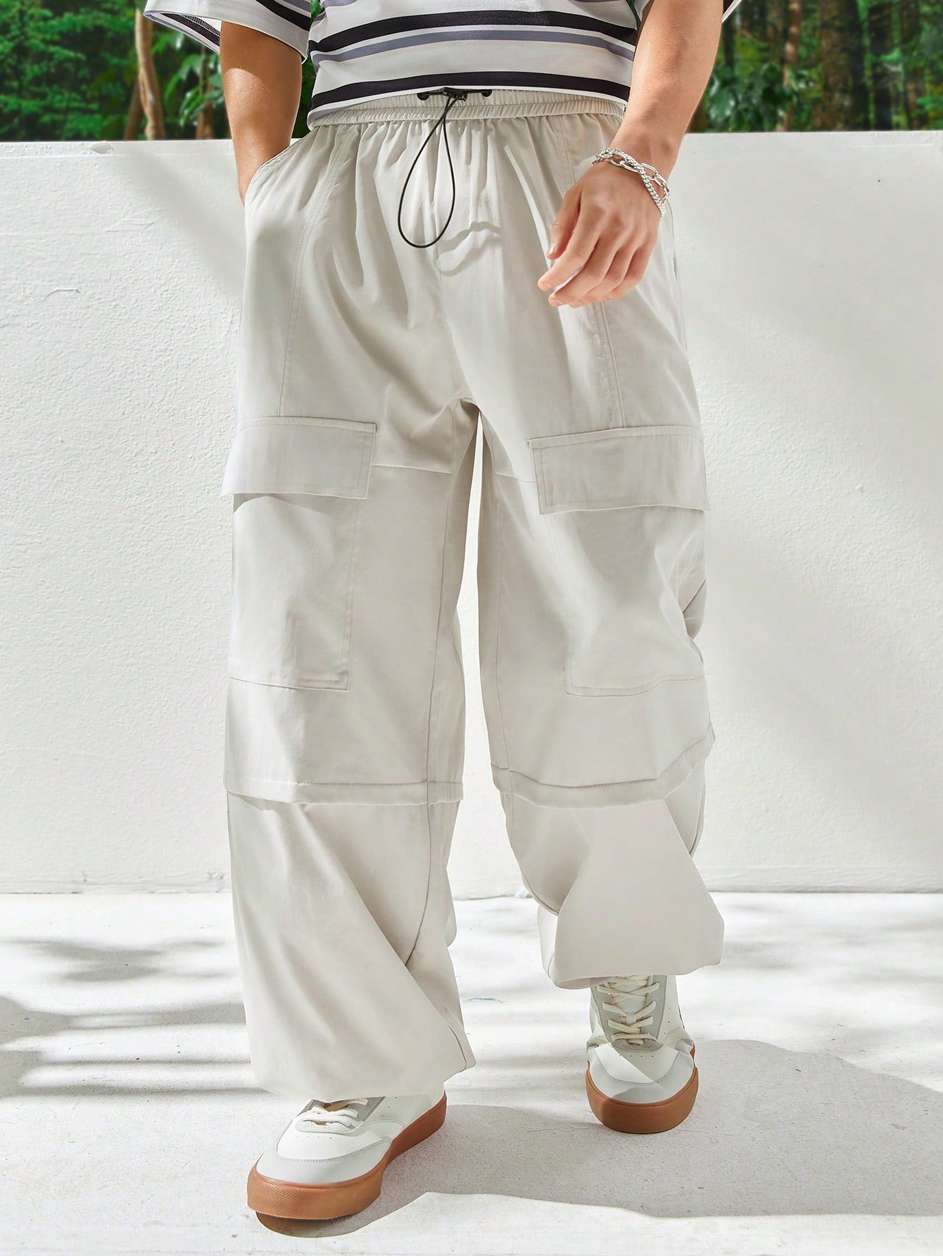 Men's Drawstring Waist Cargo Pants