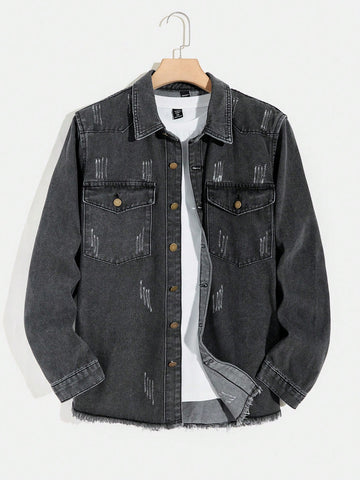 Men's Cat Whisker Faded Denim Shirt