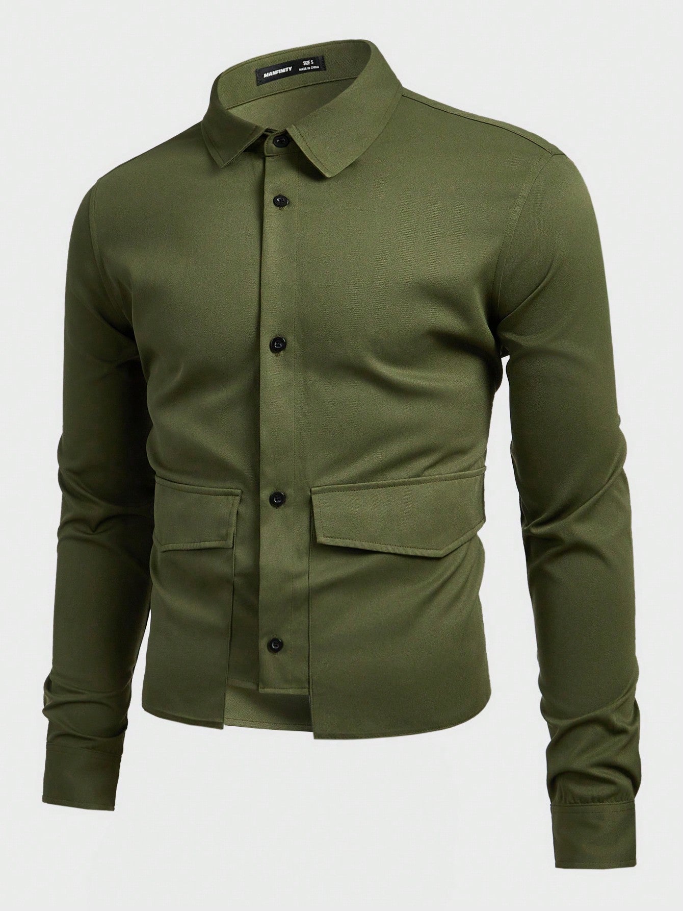 Men's Solid Color Woven Casual Shirt