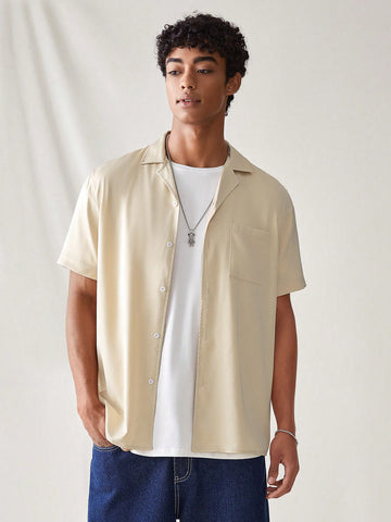 Men's Short Sleeve Woven Casual Shirt With Pocket