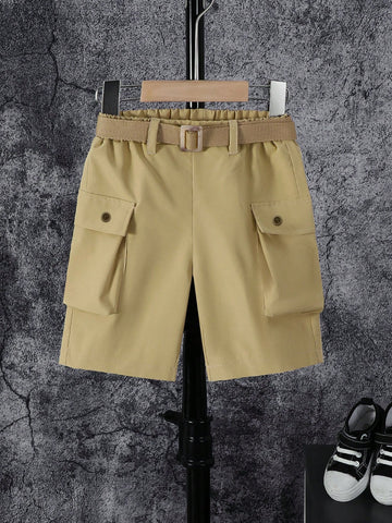 Young Boy Elastic Waist Utility Shorts