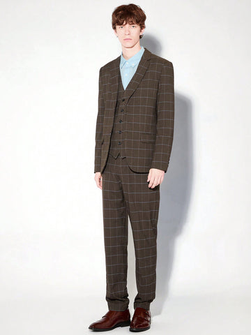 Easy Care Check Men's Woven Business Suit Jacket, Long Sleeve