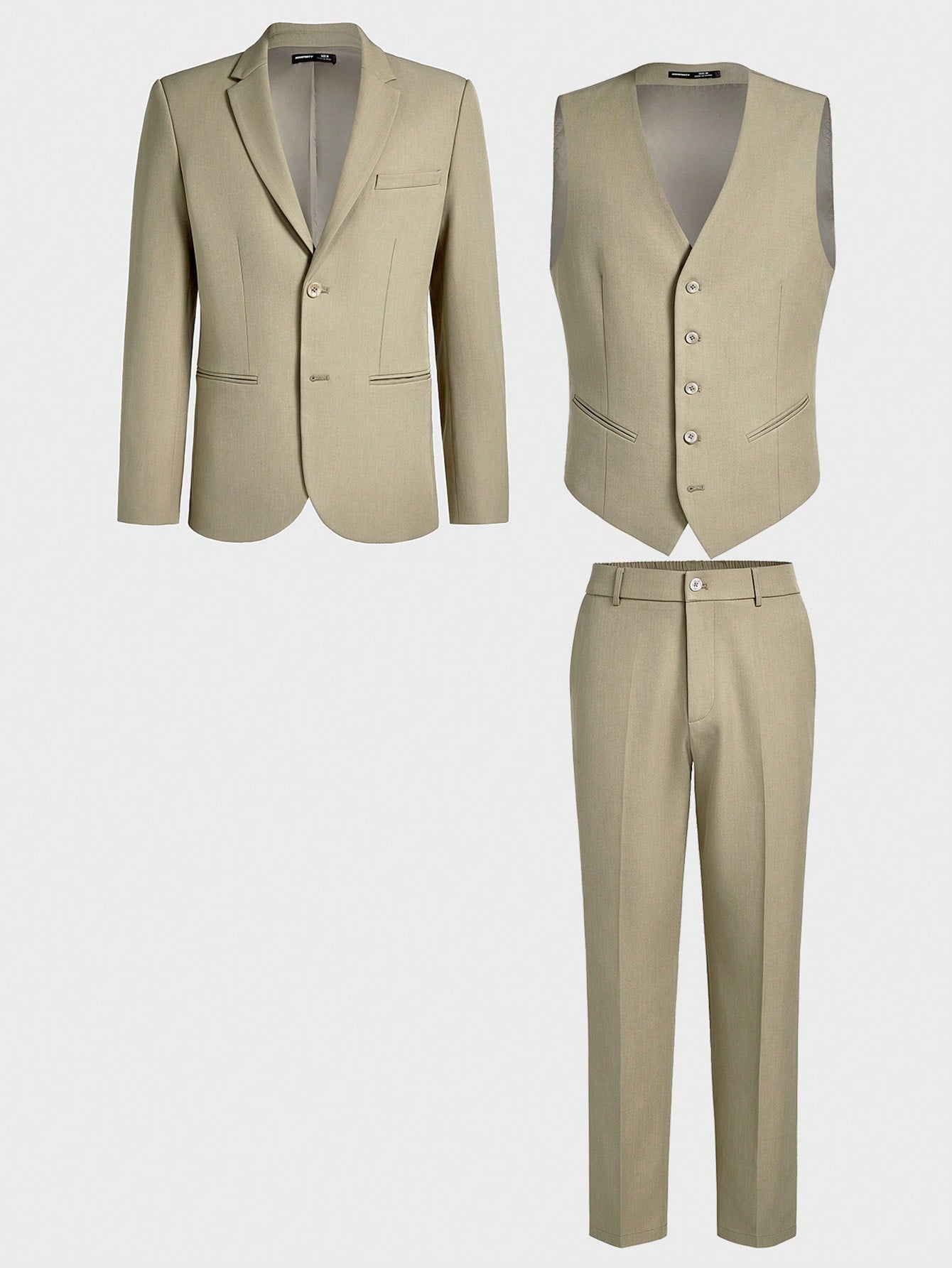 Easy Care Wedding Woven Business Suit Three-Piece Set